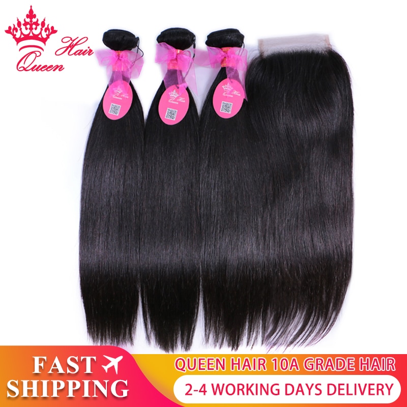 Raw Hair Straight Bundles With HD Lace Closure 5x5..